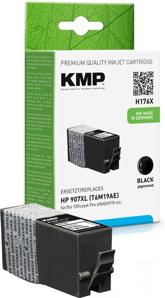 Kmp H176X Schwarz Tintenpatrone Ersetzt Hp Officejet Pro Hp 907XL (T6M19AE)-image