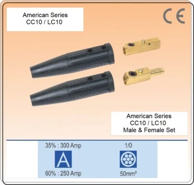Schweißkabelverbinder LC-10 Lecnco kompatibel Stecker & Buchse 4-1/0 Twist Lock - Bild 1 von 3