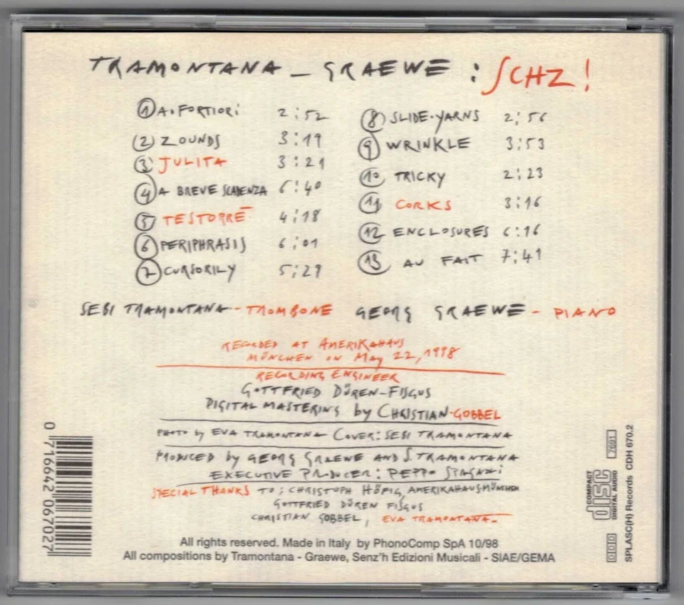 Sebi Tramontana & George Graewe - Schz!  CD - Bild 2 von 2