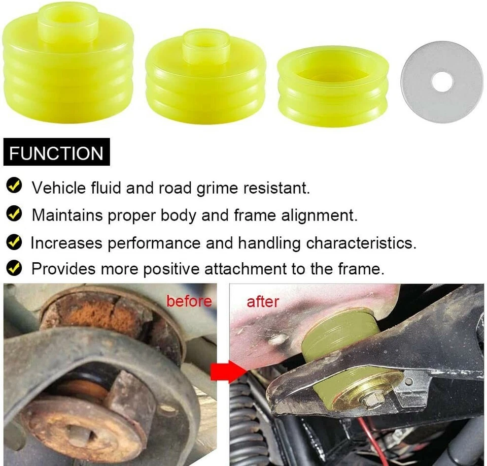 Buje de montaje de cabina de carrocería KF04050BK para Ford F250 F350 Super Duty 1998-2018 2/4x4 Foto 3 de 4