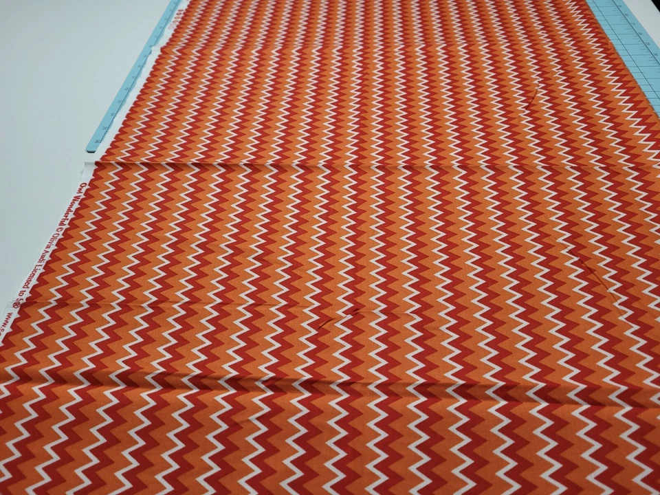 1 yarda 28" Búho Maravilloso Olivia Audi Wilmington Impresiones Naranja Rojo Blanco Chevron Foto 3 de 3