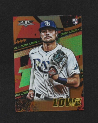 2022 Topps Fire Josh Lowe RC #190 Orange Foil Parallel 140/299 Tampa Bay Rays