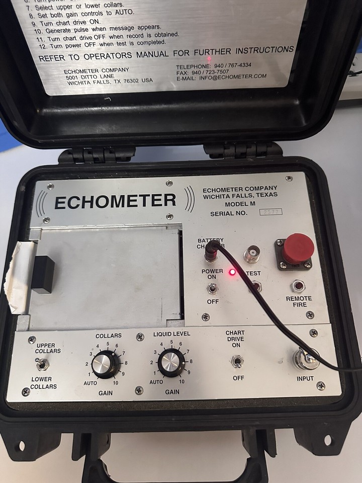 Echometer Model M Strip Recorder. Acoustic Liquid Level Instrument