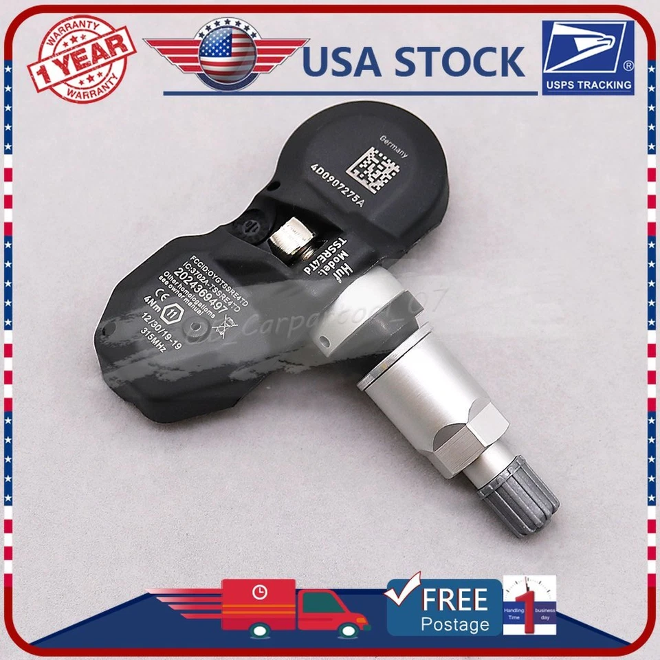 Sensor de monitoreo de presión de neumáticos TPMS de 4 piezas para Audi Mercedes-Benz VW 4D0907275A Foto 4 de 4