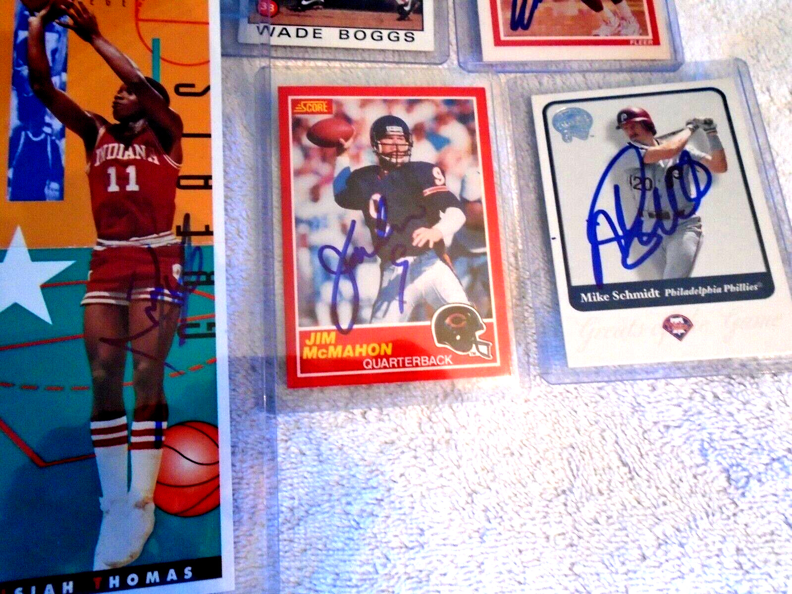 (Lot of 5)  ISAAH THOMAS, JIM McMAHON, WADE BOGGS, etc. Card(s))-sold Schmidt