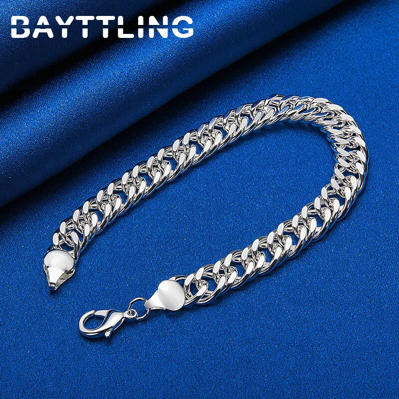 アクセサリー vintage silver925 snake chain bracelet BAYTTLING S925 Silver Men's 10MM Side Chain Snake Bracelet Women
