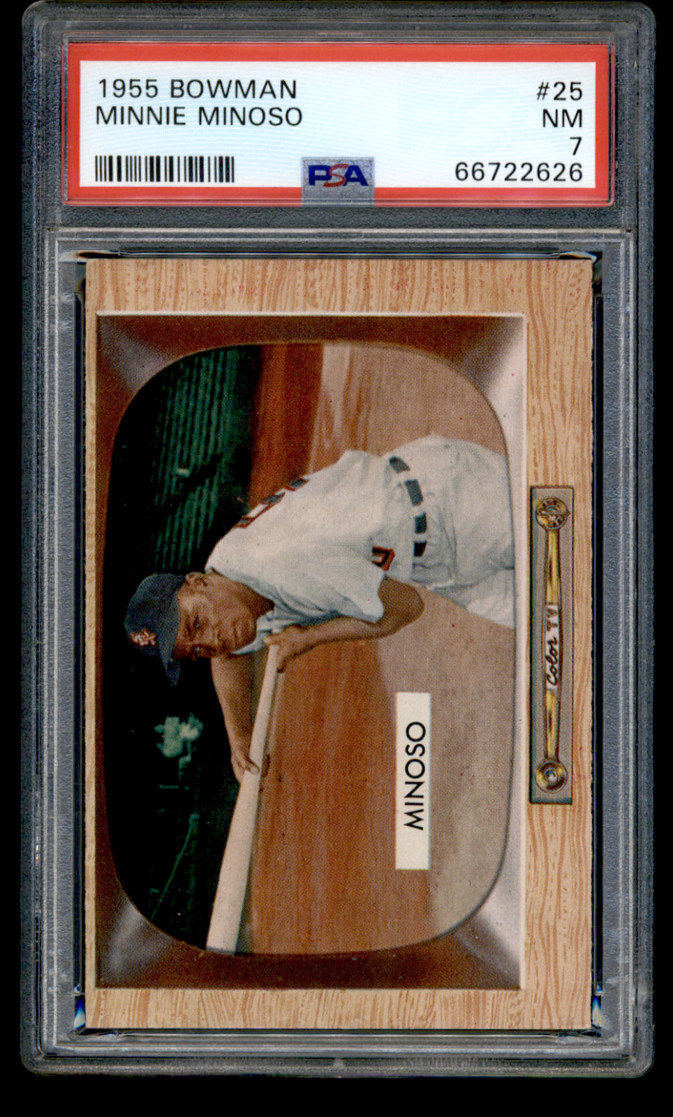66722626 1955 Bowman #25 Minnie Minoso Chicago White Sox PSA 7 NM