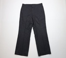 Vintage 50s 60s Streetwear Mens 34x31 Heavy Wool Pinstriped Bell Bottoms Pants