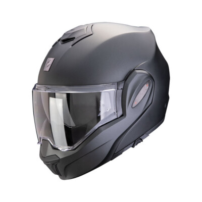 Scorpion EXO TECH EVO Pro modularer klappbarer Motorradhelm vorne - mattschwarz