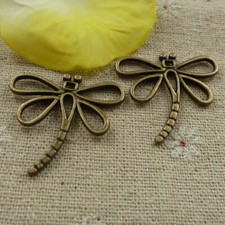 Free Ship 72 pcs Antique bronze dragonfly charms pendant 31x29mm L-4311