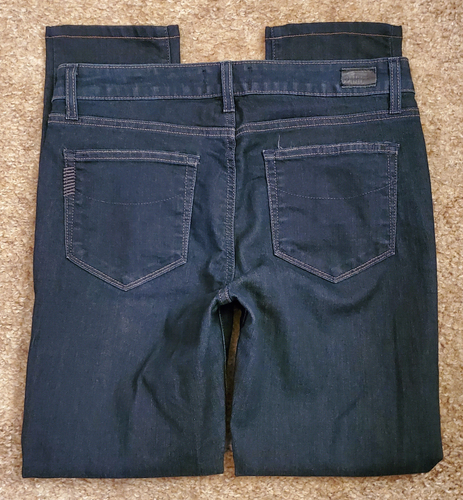PAIGE Skyline Skinny Jeans Size 30 x 27 Ankle Twilight Wash Dark Blue Stretch EC - Picture 4 of 6