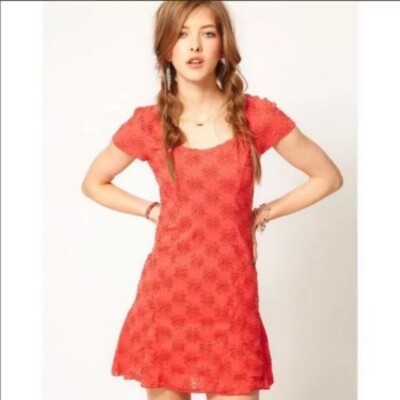 free people daisy lace dress Free People Dream Cloud Daisy Lace Trim Dress XS Women's Casual Short NEW  28552