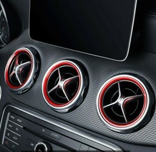 5x Mercedes L&uuml;ftungsringe Zierringe Blenden Rot A W176 B W246 CLA C117 GLA X157