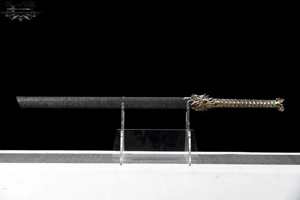 Katana hecha a mano 110 cm/espada coleccionable/hoja de alta calidad/afilada/dragón dorado Foto 4 de 4