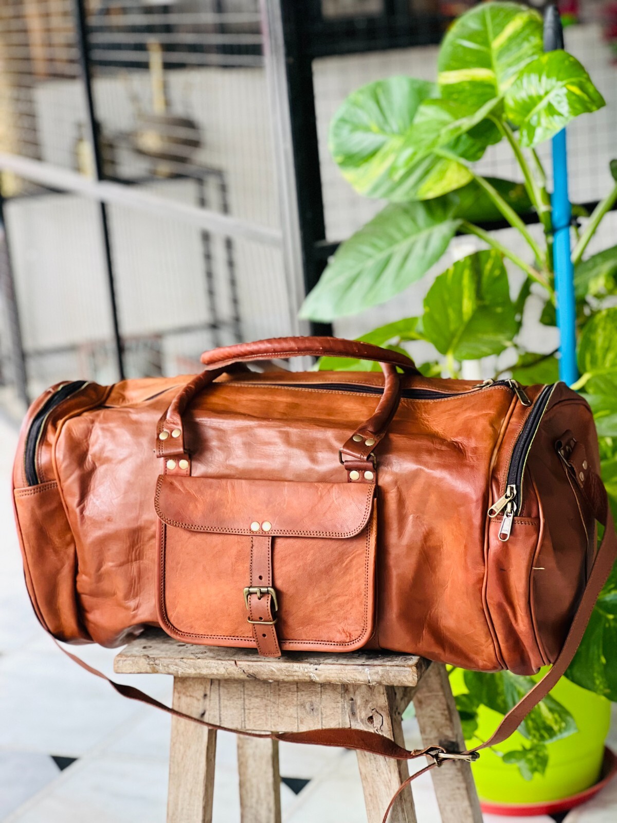 Maleta De Cuero De Cabra Vintage Hecha A Mano Para Hombre Regalo Real