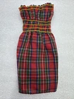 VINTAGE 1980 My First BARBIE Original Red Plaid Strapless Dress #1913