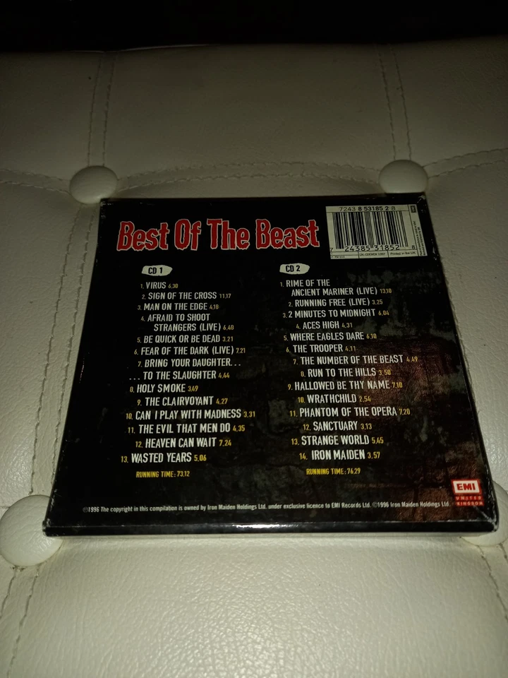 Iron Maiden Best of The Beast Deluxe 2CD Hardback Book Cover 1996 Rare Ex Cond - Image 2 of 2