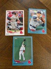 3 2013 Topps  Boston Red Sox Ryan Kalish US108 & Stephen Drew US84 (both Blue) +