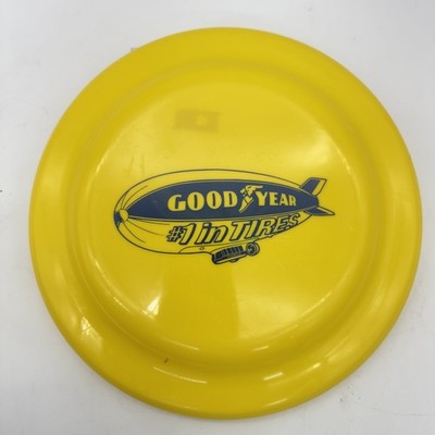 Vintage Goodyear Tires Blimp Yellow Flying Disc Frisbee Humphrey Flyer USA