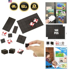 Magnetic Squares with Adhesive Backing144PCS Each 3/4" x 3/4",Self Sticky Pre...