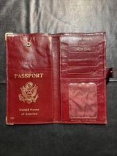 Vintage Leather Passport Travel Wallet Soft Genuine Leather Maroon Color