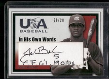 2006-07 USA Baseball Box Set #I-3 Julio Borbon In His Own Words Signatures #/20