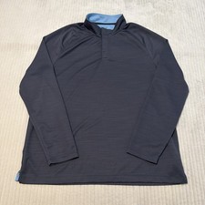 Rhone Mens XL Clubhouse 1/4 Snap Golf Pullover Blue Wicking Long Sleeve Shirt