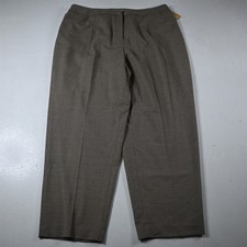 NEW Talbots 18W Brown Houndstooth Check Straight Dress Womens Pants