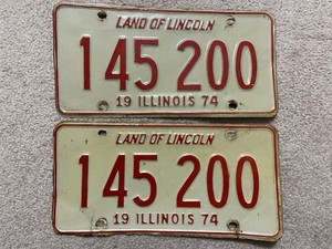 1974 Illinois License Plates 145 200