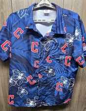 Cleveland Guardians Blue Hawaiian Button Up XL Shirt 2023 COLLECTIBLE BASEBALL