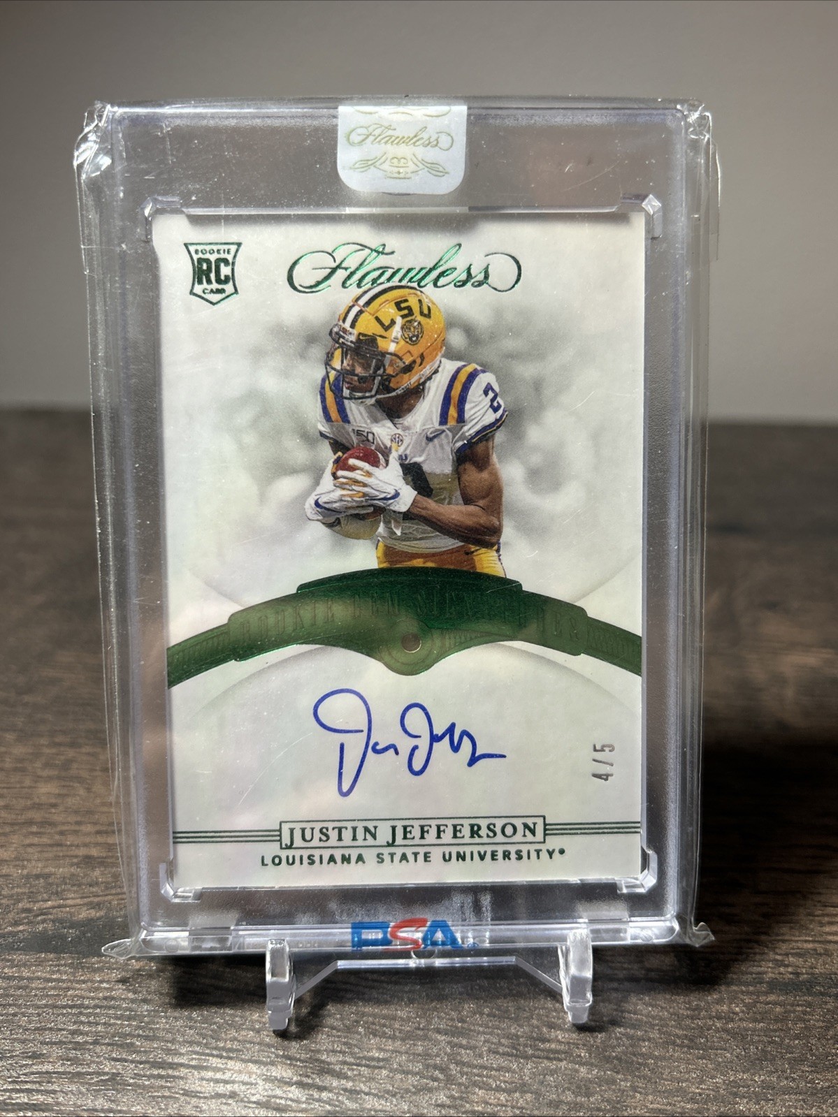 Justin Jefferson Panini Flawless Collegiate #107 Rookie Gem Signatures-Emerald