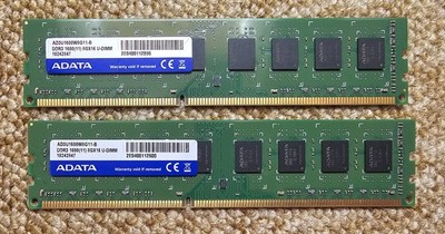 ADATA 16GB RAM Kit (2x8GB) DDR3 1600MHz RAM PC UDIMM Arbeitsspeicher