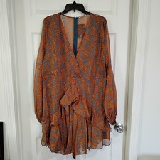 Fashion Nova NWT Wildflower Nights Mini Dress 3X Brown Ruffles Flounce Lined