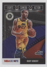 2019 Panini NBA Hoops Premium Stock Lights Camera Action Purple Rudy Gobert gd1
