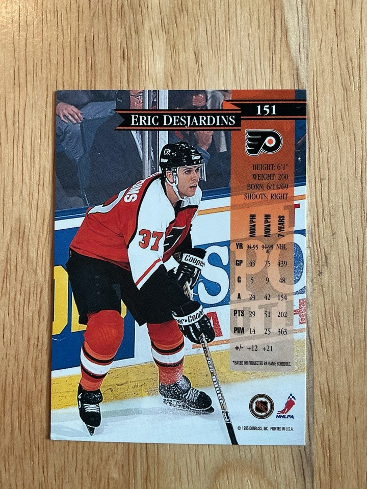 1995-96 Donruss. Eric Desjardins # 151 - Image 2 of 2