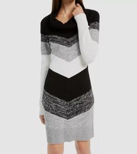 BCX Women's Black Cowlneck Chevron Sweater Juniors' Dress Size XS