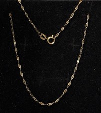 Mirror Link Chain Anklet 9in Solid 10kt Yellow Gold Sparkly Dainty Brand New