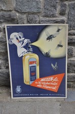 Altes Reklameschild DDR,Mux Der Insektentod,Farbenfabrik Wolfen,Kreis Bitterfeld