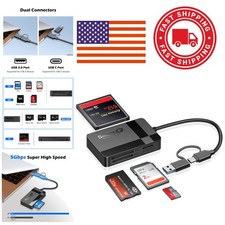Multi Card Reader USB C Adapter Supports SD Micro SD CF MS Cards Simultaneously