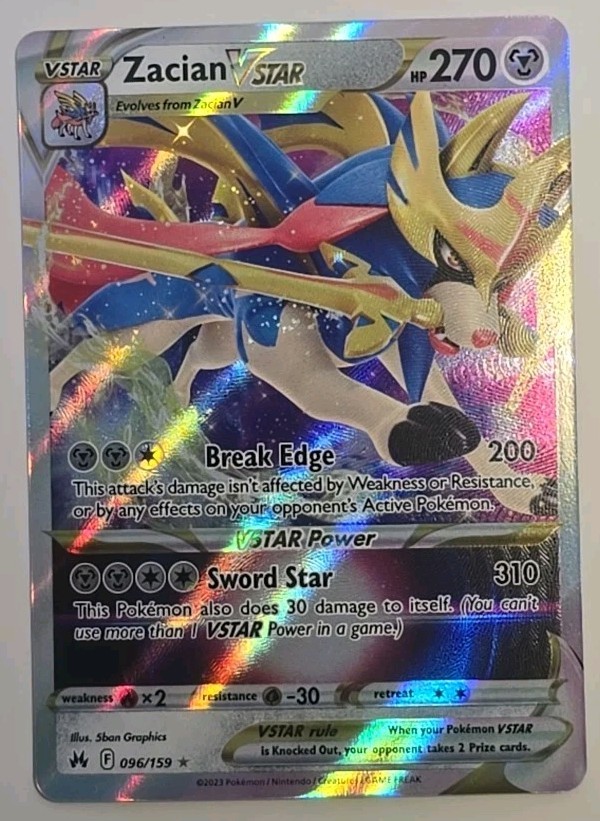 Pokémon TCG Zacian VSTAR 96/159 Crown Zenith 2023 NM | eBay