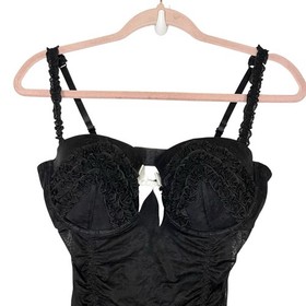 Victoria's Secret Sexy Little Things Women's Black Ruched Lingerie Garter Sz 36D