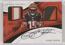 2017 Panini Immaculate Signature Rookie 41/49 John Ross III Patch Auto pm6