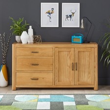 Soho Oak Large Sideboard with 3 Drawers and 2 Doors-SLIGHT SECONDS-SC23-F526
