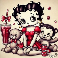 big sticker Betty Boop decall