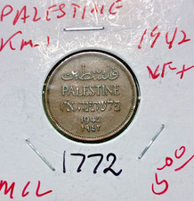 1942 Palestine 1 mil, VF circulated. Coin #1772. Free Shipping