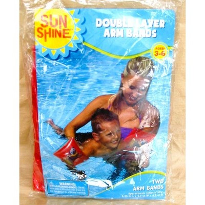 Sunshine Child s Floatation Arm Bands, Red, Double Layer Swimming Training Aid  