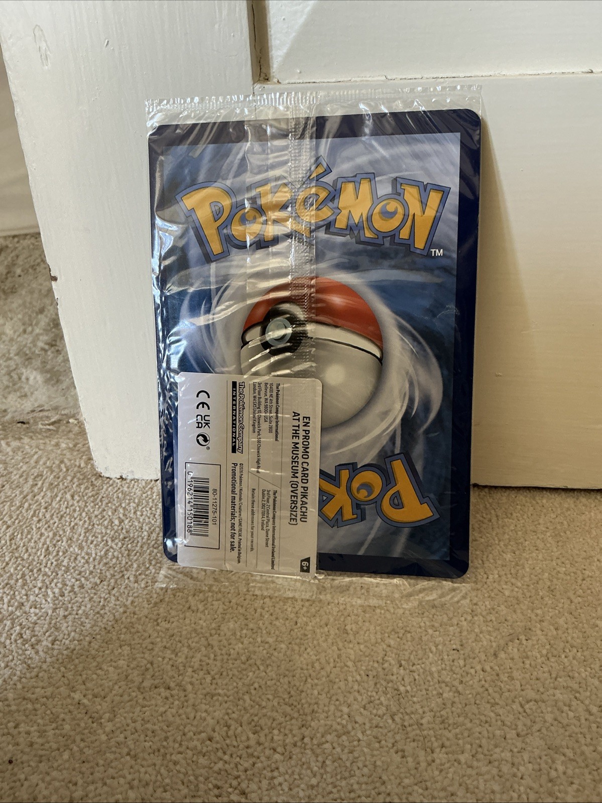 Pikachu at the Museum Jumbo Oversized Black Star Promo Pokemon Card New Sealed