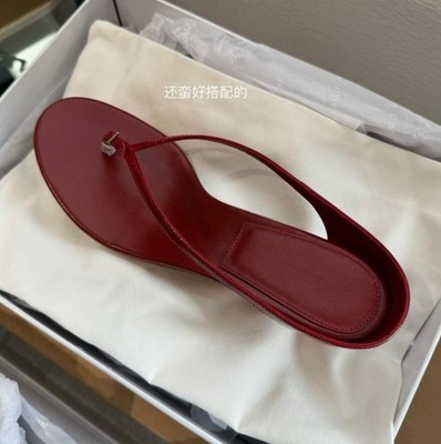 Flip-Flops Damen Retro Schmale Riemchen Keilabsatz Sandalen