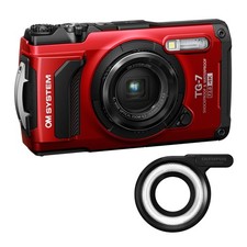 Olympus Tough TG-7 Digital Camera Bundle LG-1 LED Light Guide VLOG Red 