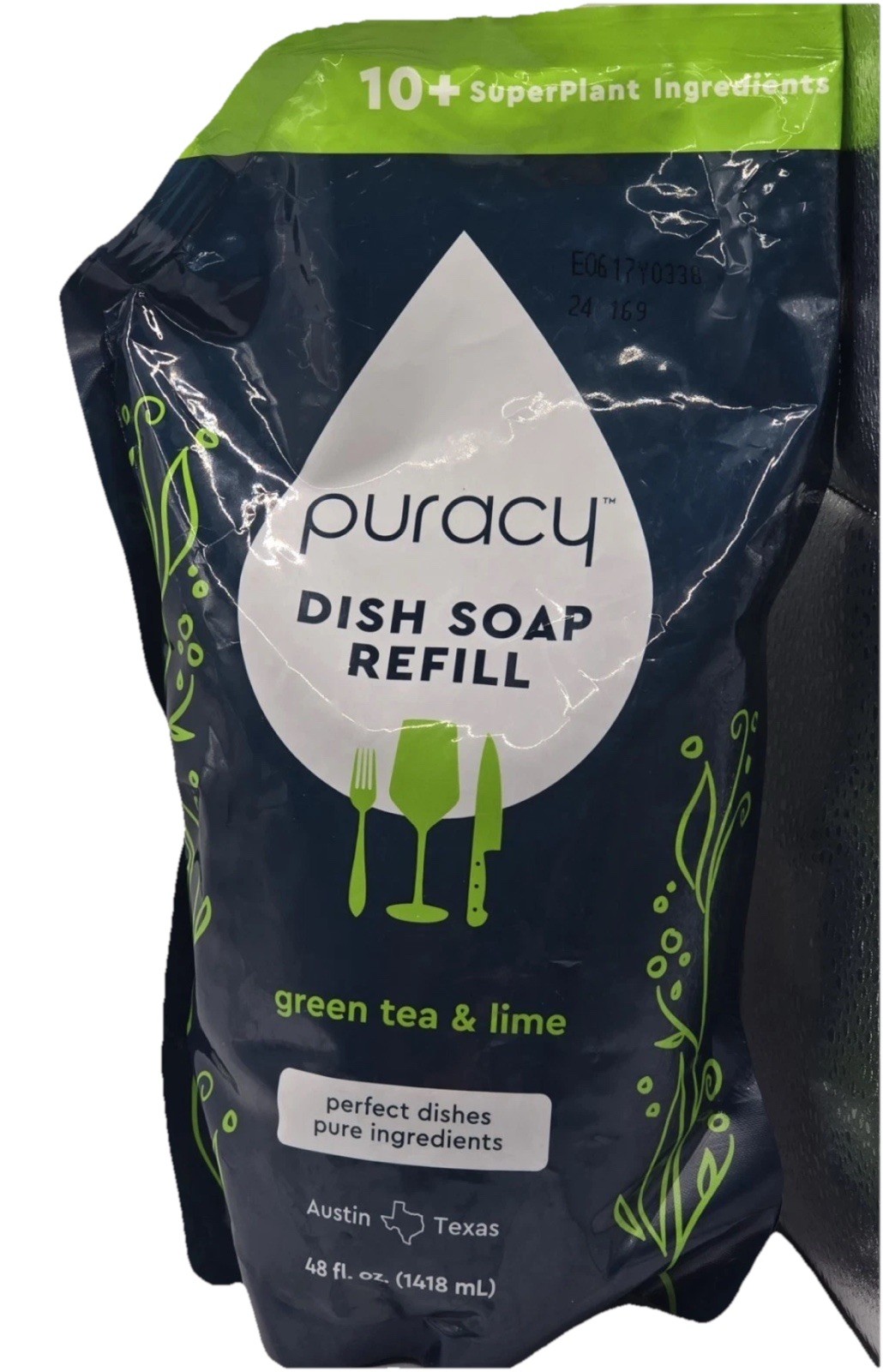 48oz Puracy Natural Dish Soap Refill Skin-Softening Plant-Ba
